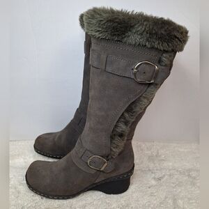 Bare Traps Gray Faux Fur Lined Women's Boots